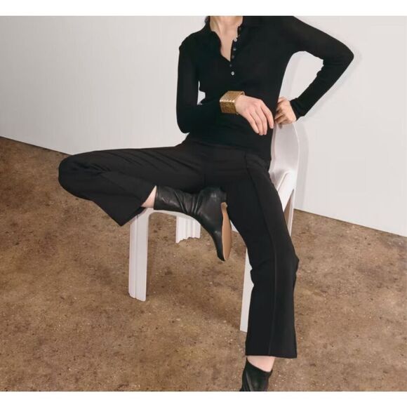 NWT Everlane Dream Pant Kick Flare Black Cropped Ankle-Length Size Medium - Picture 13 of 13